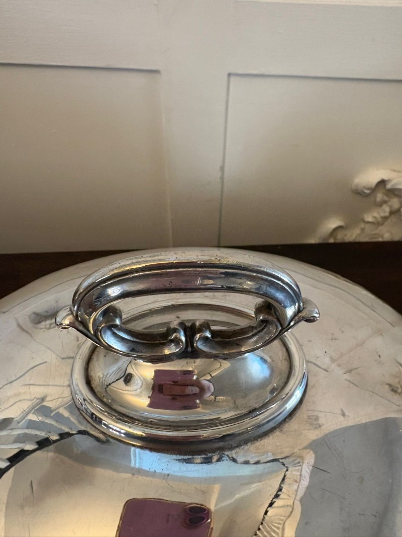 Antique Set of Three Quality Harrods Silver Plate Meat Domes